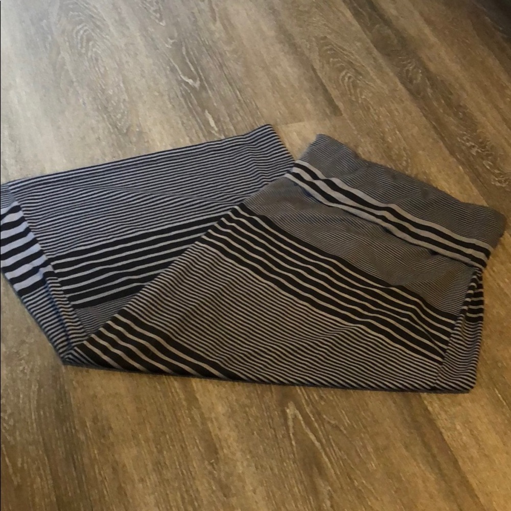 Black & grey striped maxi skirt
